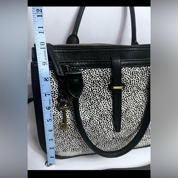 FOSSIL RYDER SATCHEL CROSSBODY SHOULDER BAG LEATHER HAIR COW - Picture 8 of 11